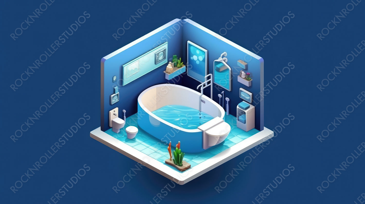 Contemporary Interior Design Background. Modern Bathroom. Generative AI.