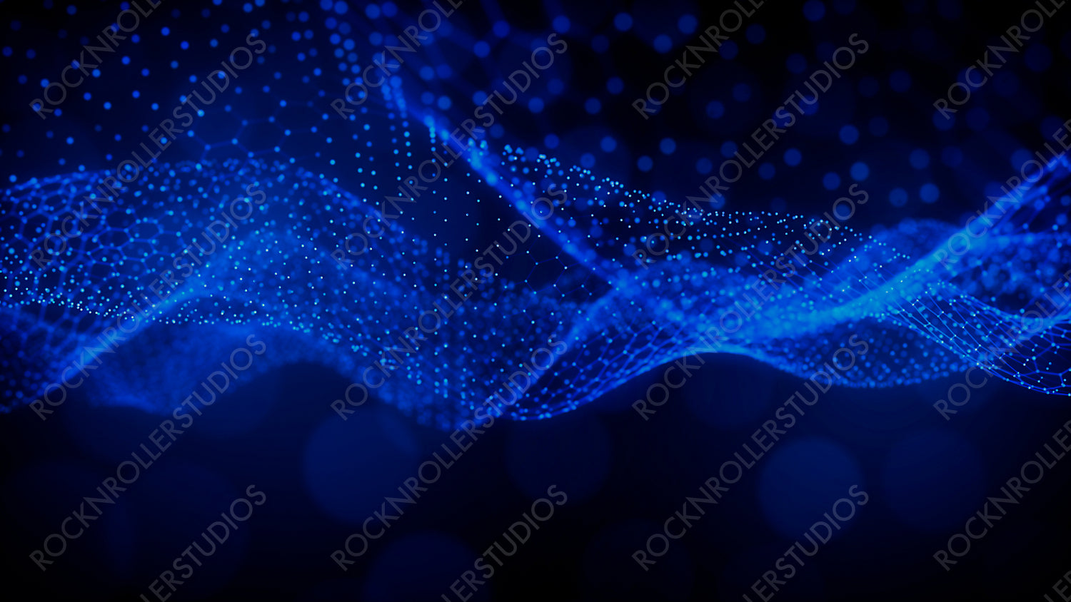 Smart Grid and Communication Concept. Blue, Futuristic Digital Style. 3D Render.