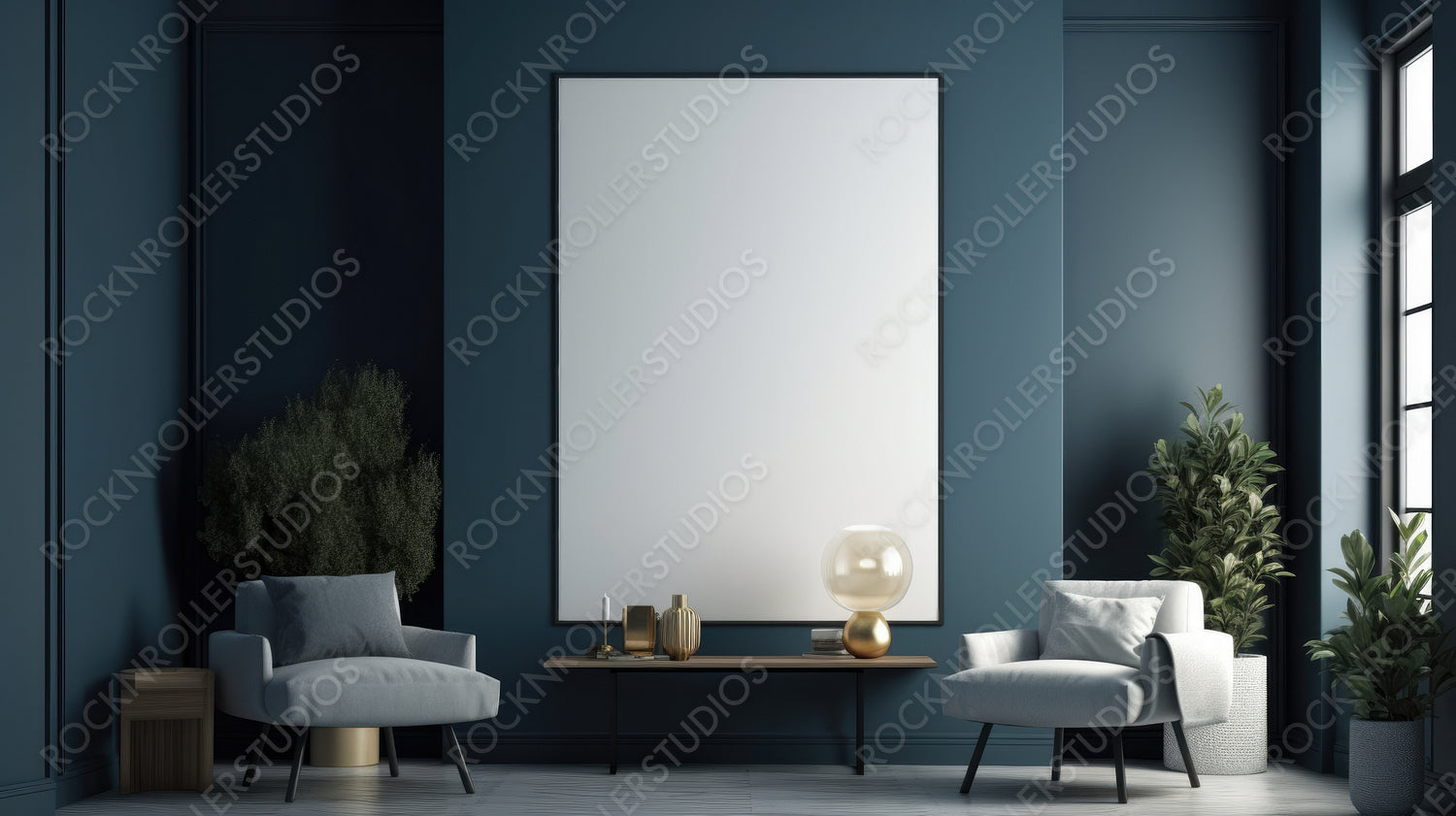 Contemporary Interior Design Background. Loft Living Room. Generative AI.