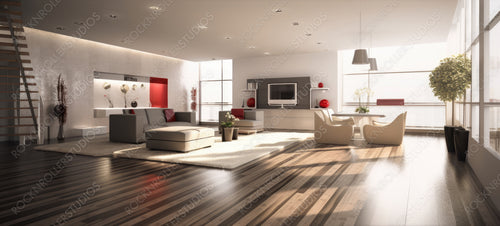 Modern Home Background. Contemporary Interior Design. Generative AI.