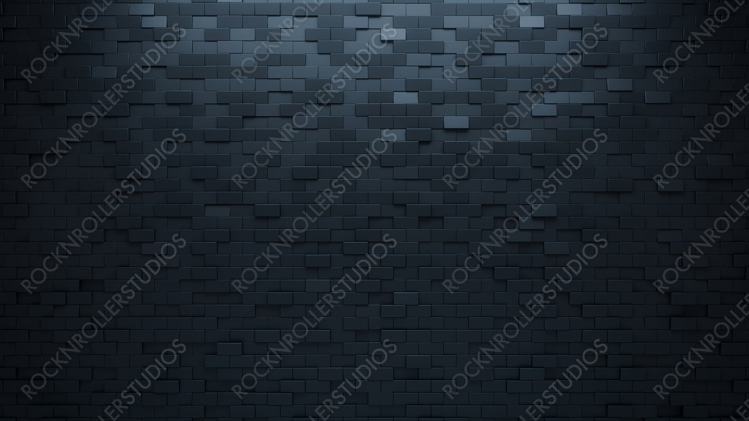 Rectangular, 3D Wall background with tiles. Black, tile Wallpaper with Futuristic, Polished blocks. 3D Render