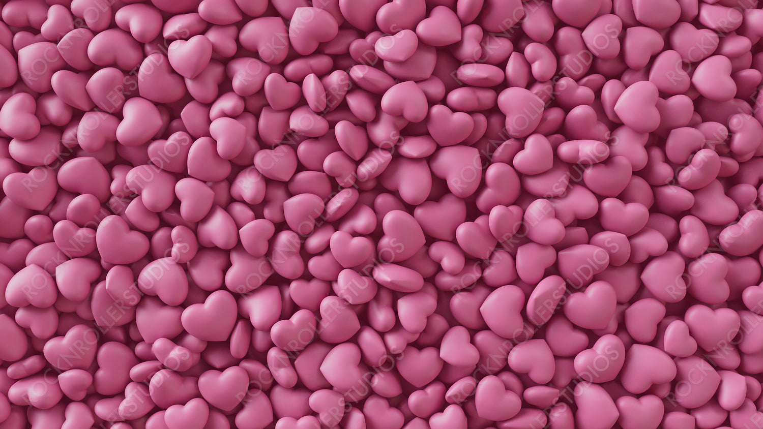 Multicolored Heart background. Valentine Wallpaper with Pink, White and Black love hearts. 3D Render 
