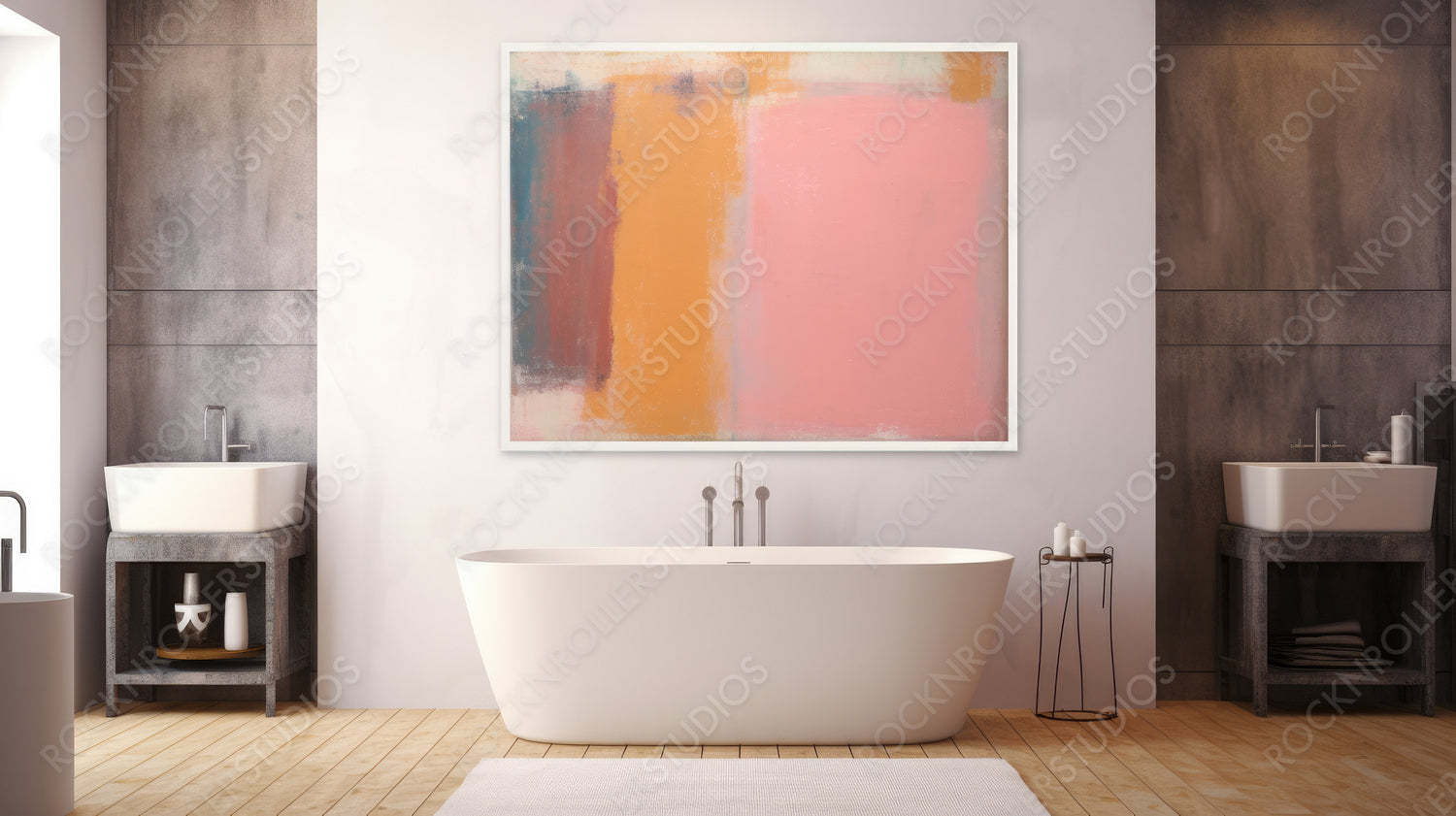 Contemporary Bathroom. Artistic Interior Design Background. Generative AI.