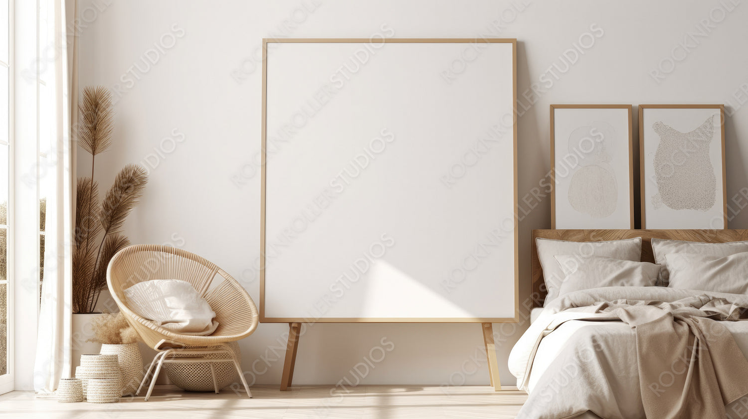 Scandinavian Interior Design Background. Contemporary Home. Generative AI.