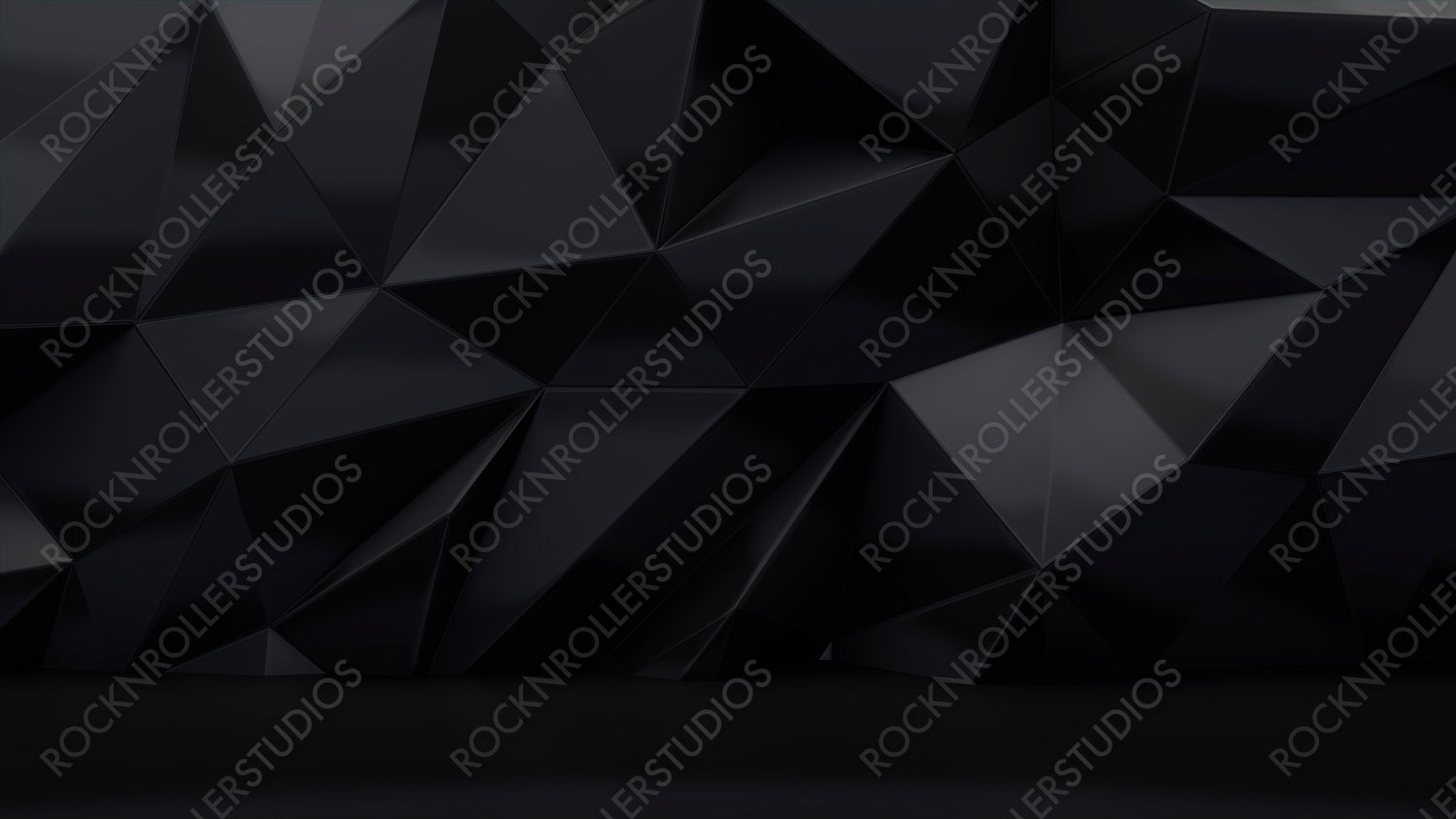 Modern Product Stage with Black 3D Wall. Dark Interior Design Background.