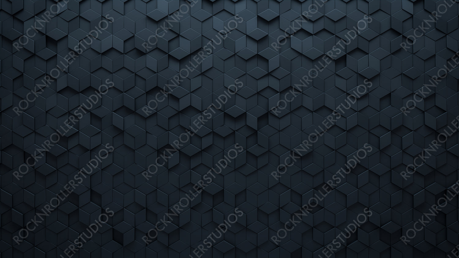 Polished Tiles arranged to create a Futuristic wall. Black, 3D Background formed from Diamond Shaped blocks. 3D Render