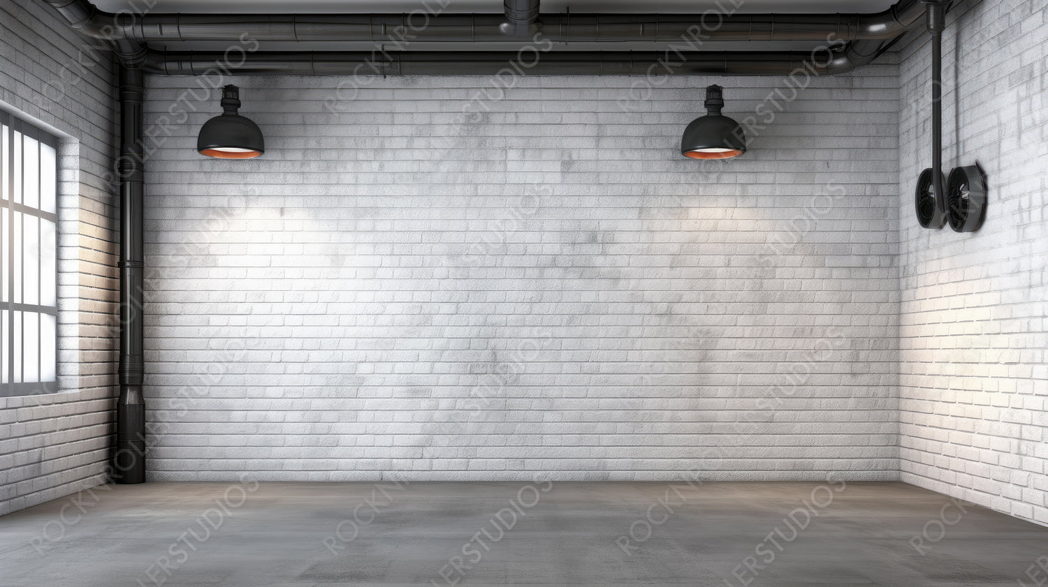 Industrial Room Background. Contemporary Interior Design. Generative AI.