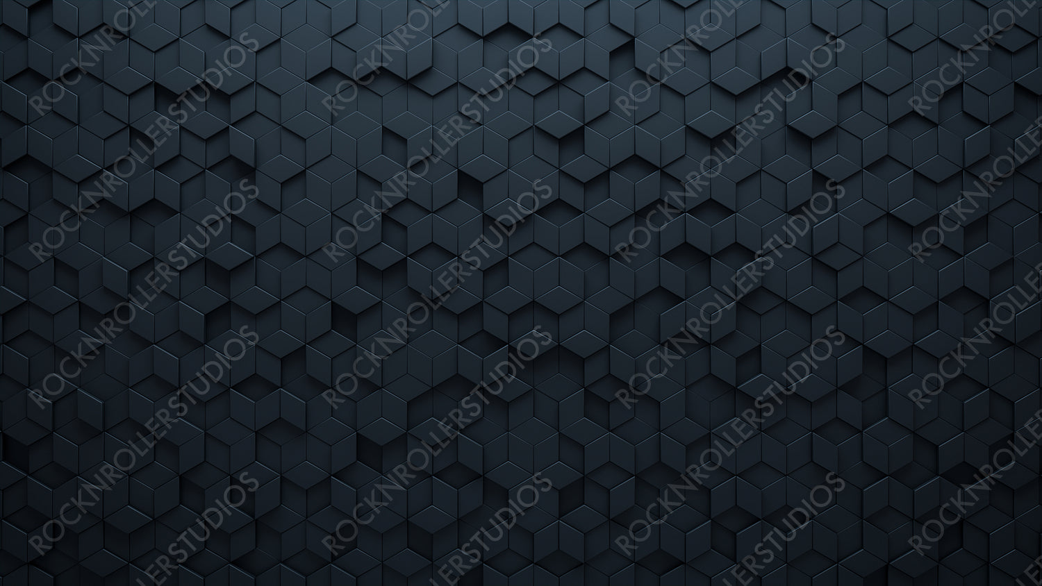 Futuristic, High Tech, dark background, with a diamond shape block structure. Wall texture with a 3D diamond tile pattern. 3D render