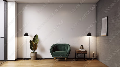 Stylish Frame Mockup. Modern Interior Design Background. Generative AI.