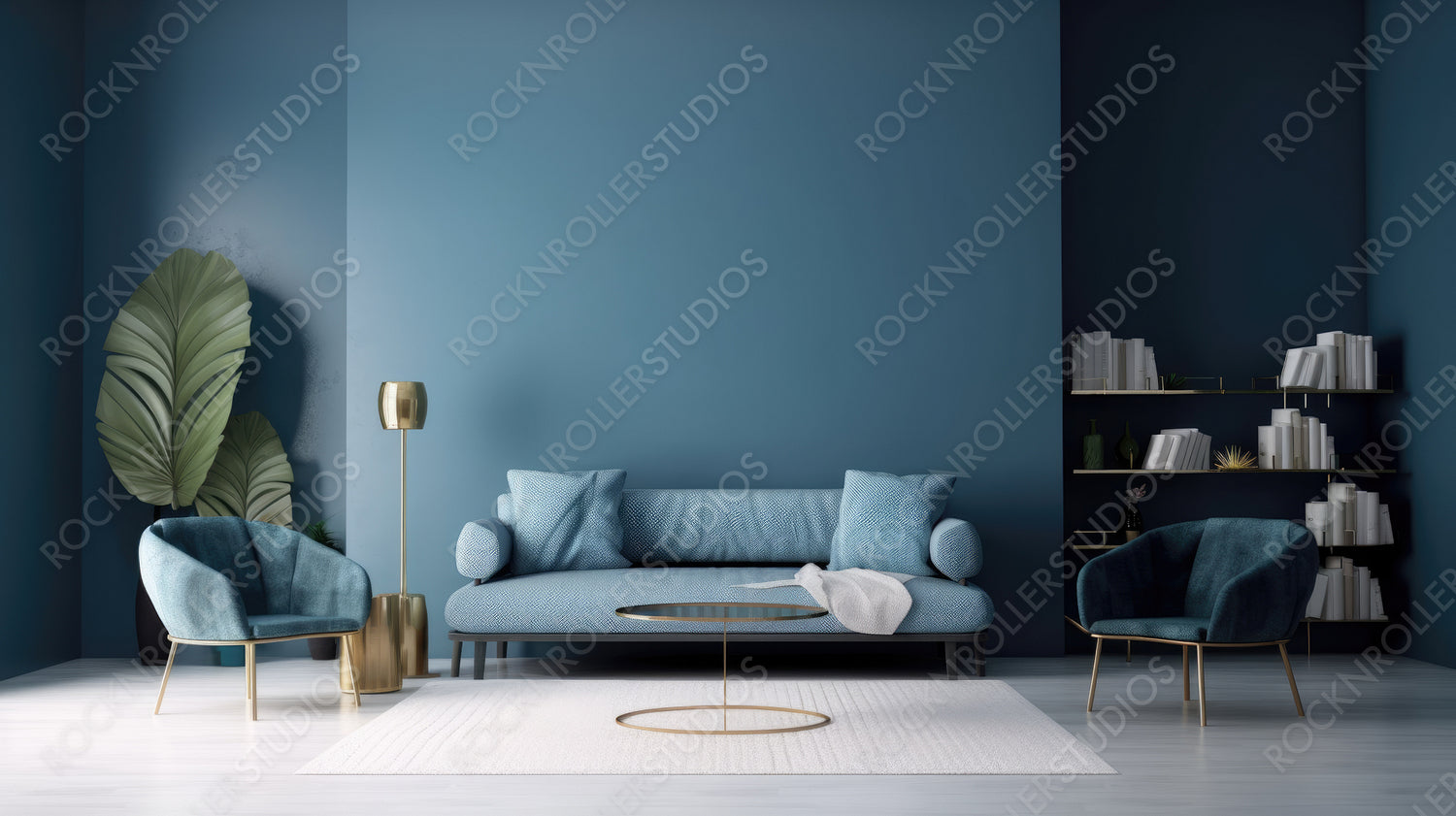 Contemporary Interior Design Background. Modern Living Room. Generative AI.