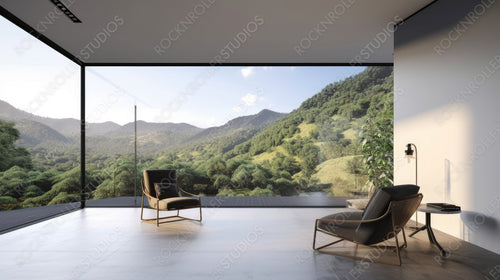 Minimal Room. Contemporary Interior Design Background. Generative AI.