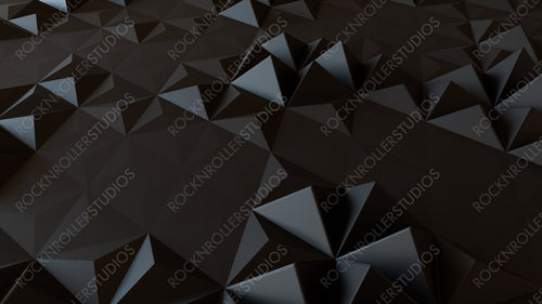 Black Polygonal Surface with Tetrahedrons. High Tech, Dark 3d Banner.