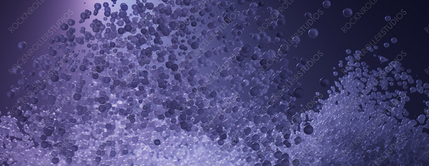 Abstract 3D Background with Suspended Particles. Lilac and Black, Pharmaceutical concept.