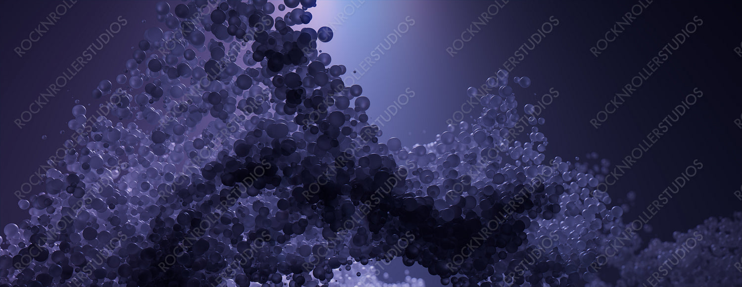 Floating Spheres in a Blue and Black Futuristic style. Innovative Technology or Pharmaceutical concept.