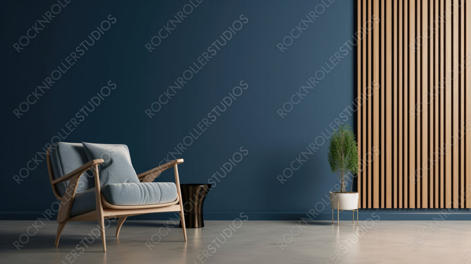 Modern Interior Design Background. Stylish Living Room. Generative AI.