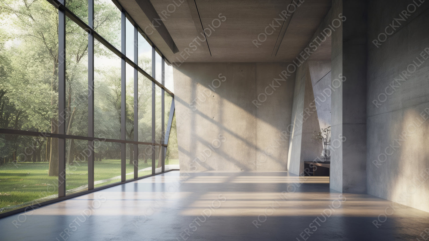 Loft Room. Contemporary Interior Design Background. Generative AI.