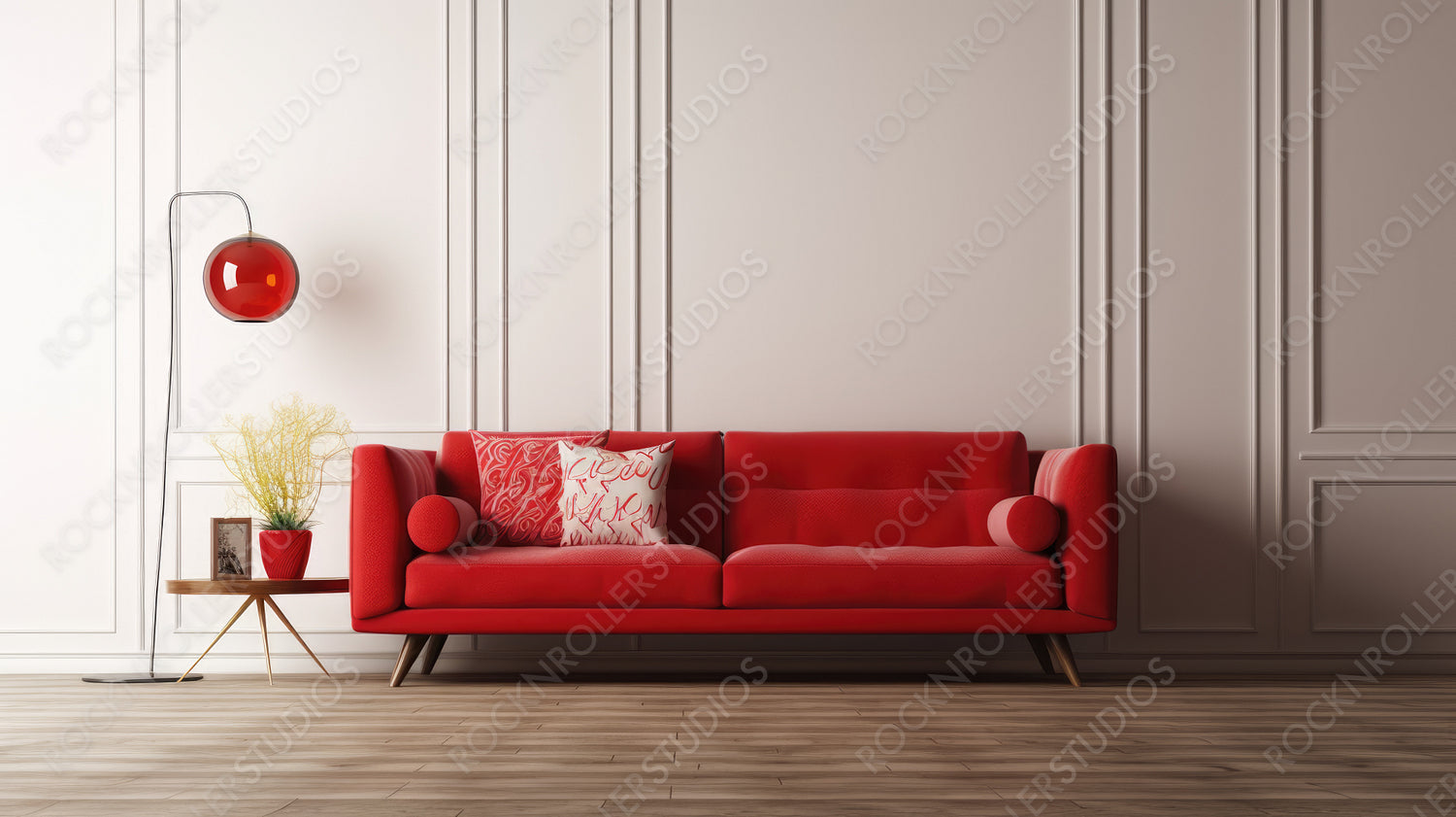 Contemporary Interior Design Background. Modern Living Room. Generative AI.