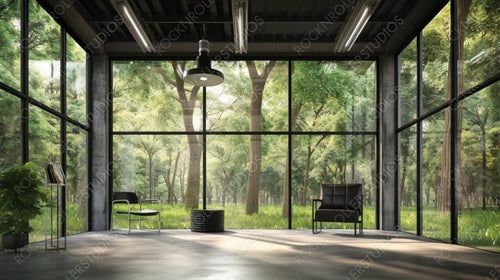 Industrial Interior Design Background. Contemporary Room. Generative AI.