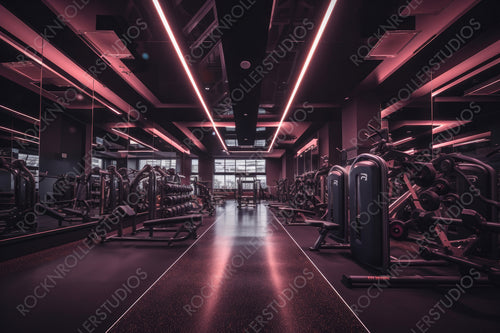Contemporary Interior Design Background. Modern Gym. Generative AI.