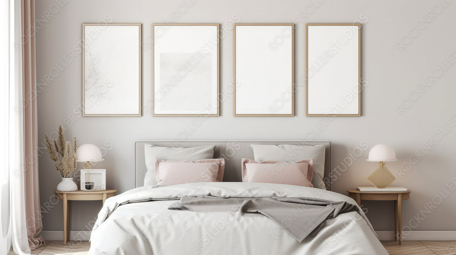 Modern Bedroom Background. Contemporary Interior Design. Generative AI.