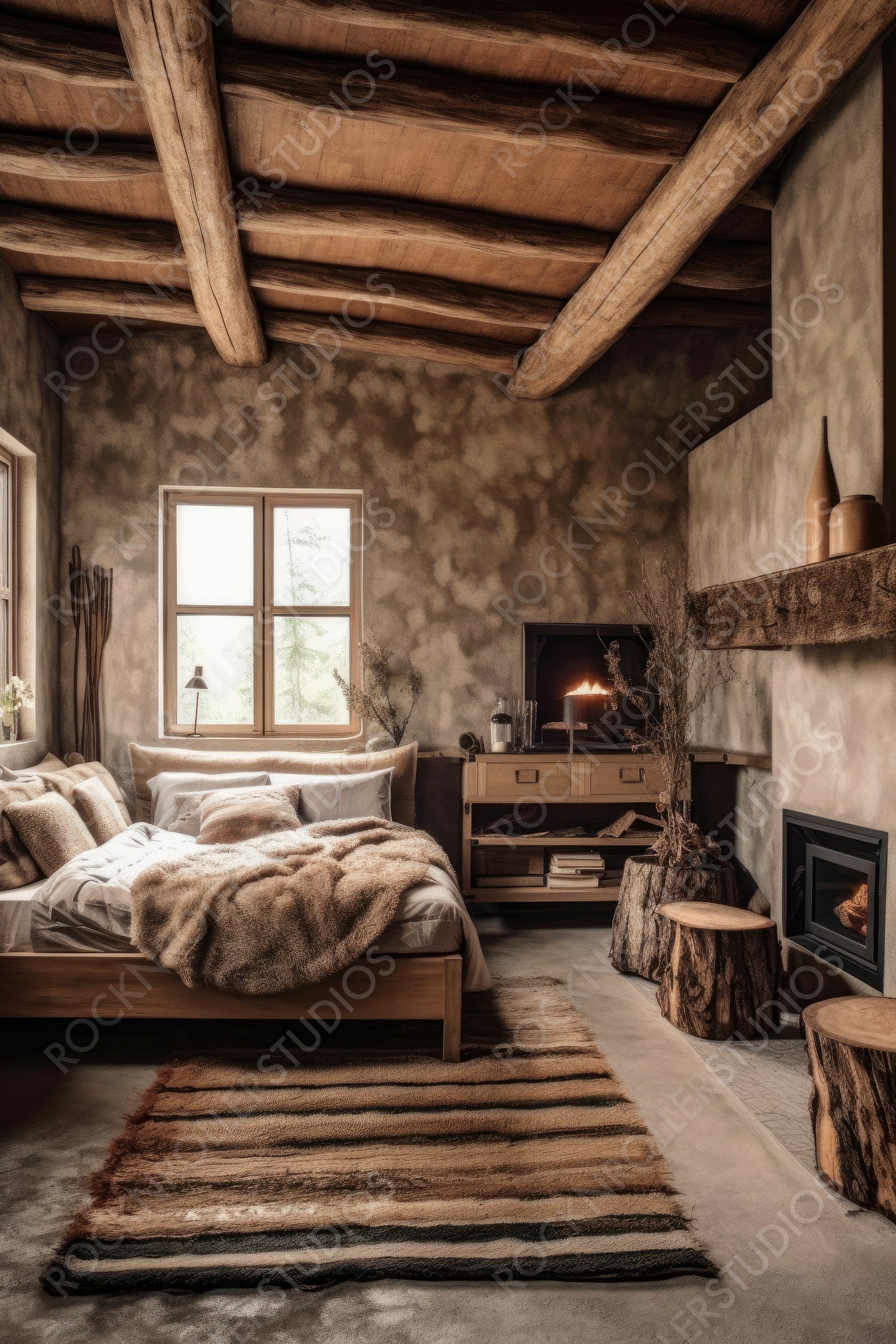 Cozy Room Background. Stylish Interior Design. Generative AI.