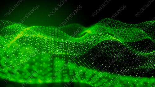 Big Data Concept. Green, Futuristic Digital Style. 3D Render.