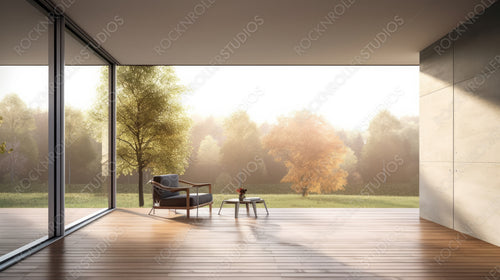 Modern Terrace Background. Contemporary Interior Design. Generative AI.