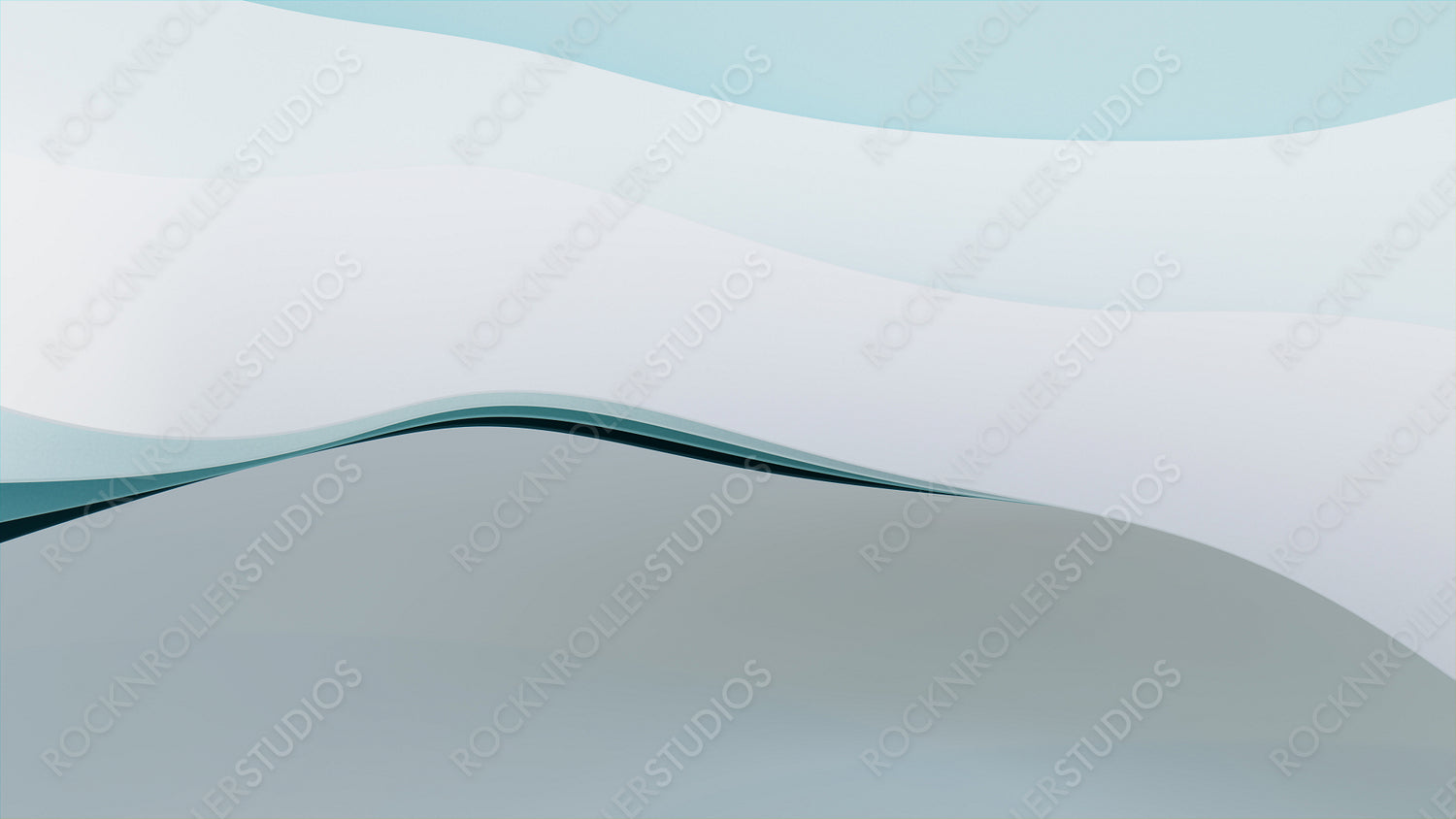 White and Teal 3D Ribbons arranged to create a Multicolored abstract wallpaper. 3D Render with copy-space.