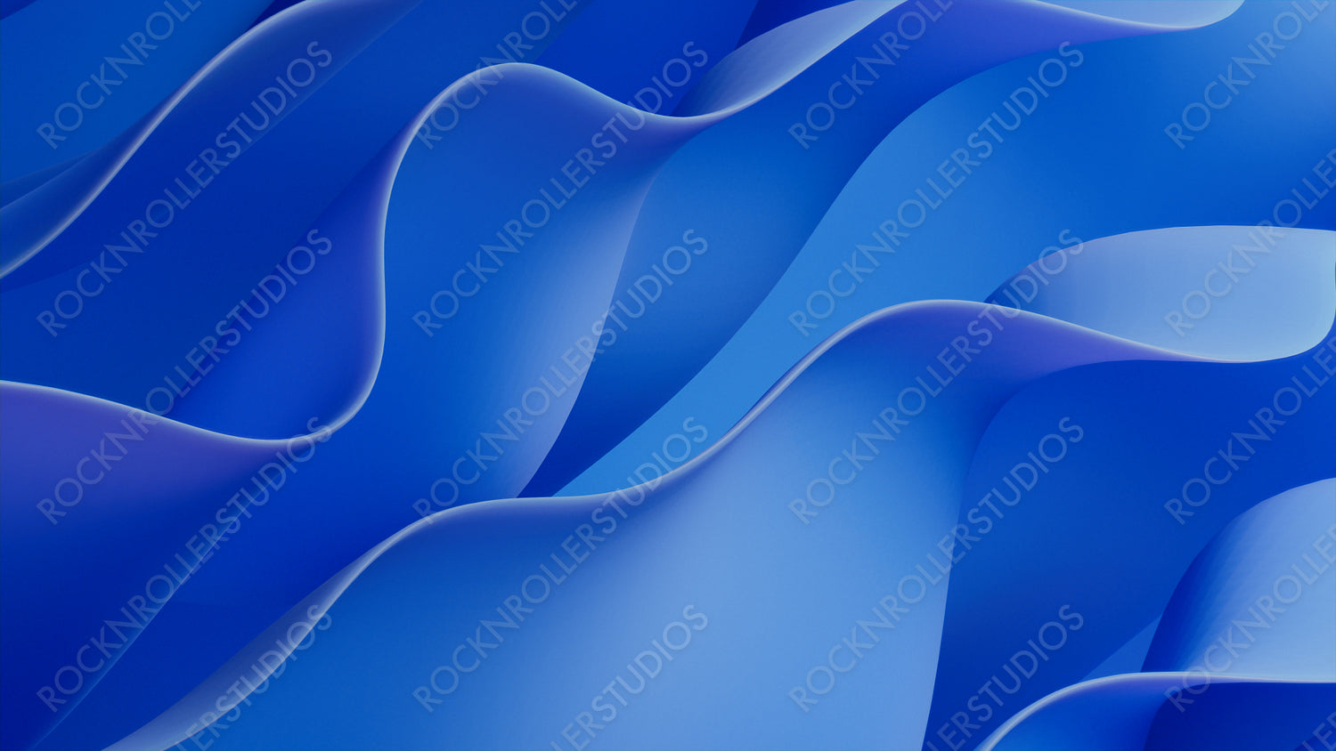 Elegant 3D Design Background, with Undulating, Abstract Blue Surfaces. 3D Render.