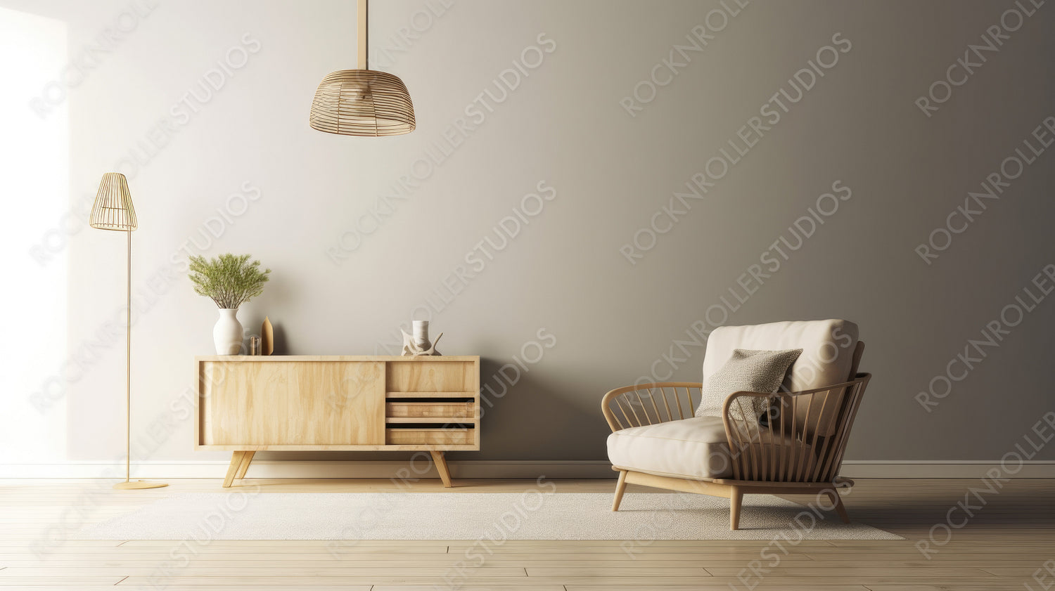 Modern Interior Design Background. Contemporary Home. Generative AI.
